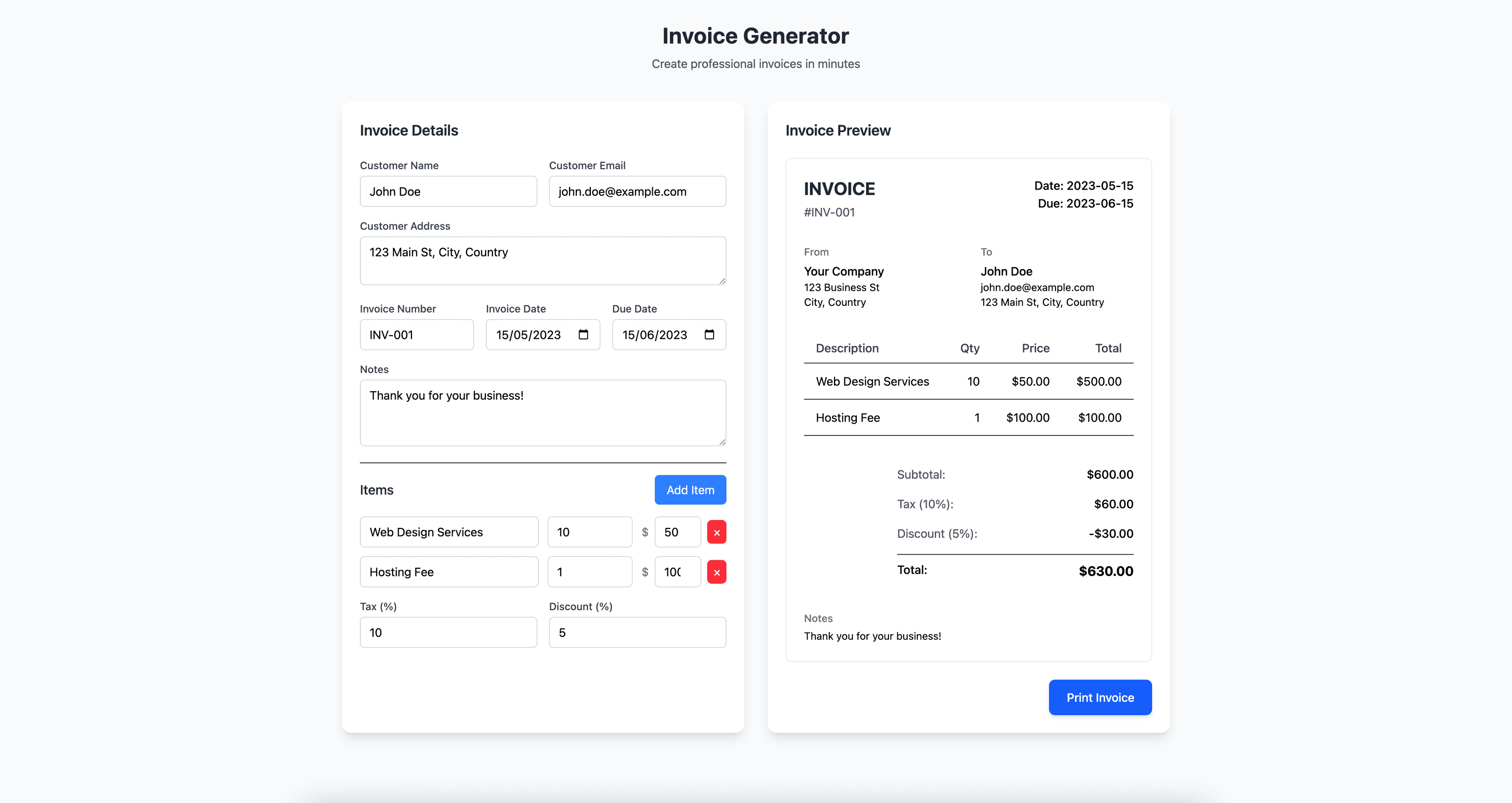 Invoice Generator