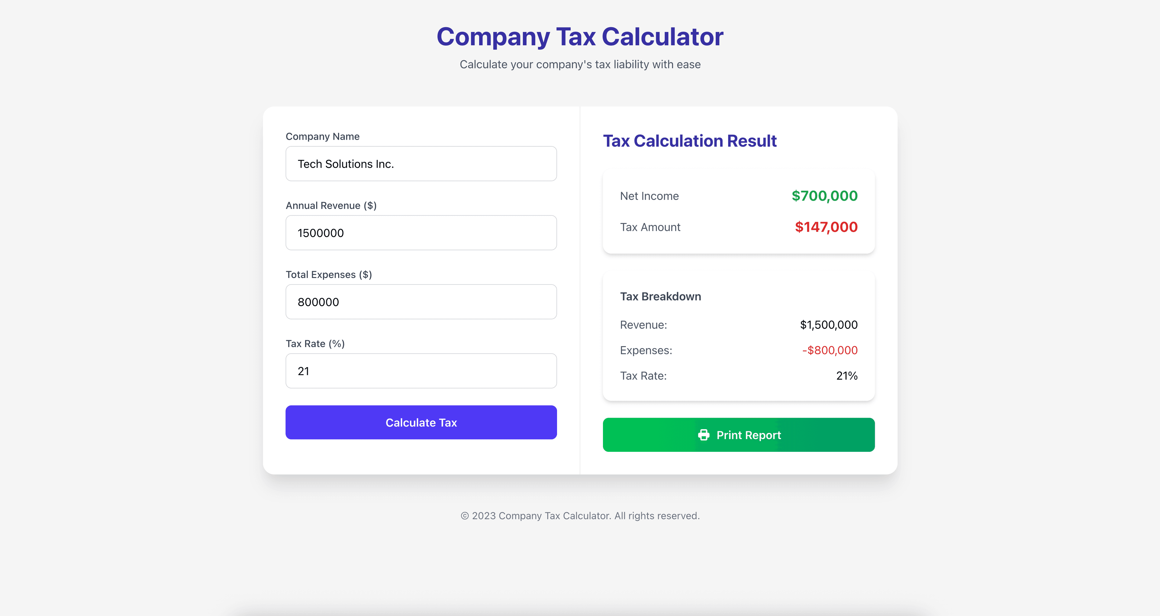 Tax Calculator